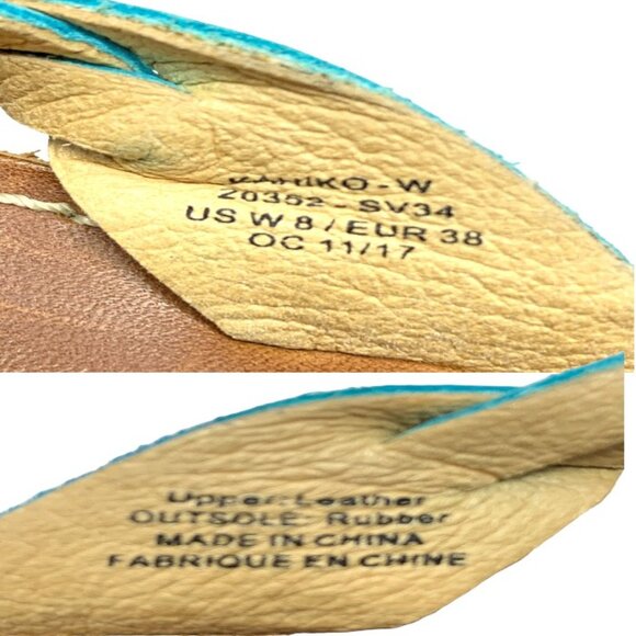 OluKai Kahiko Sea Blue Braided Leather Flip Flip / Toe Post Sandals - Picture 5 of 12